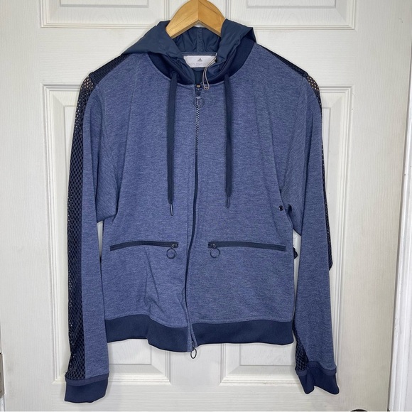 Stella McCartney Adidas Women's Track Jacket Full Zip Hooded Blue Size Small - Picture 1 of 10